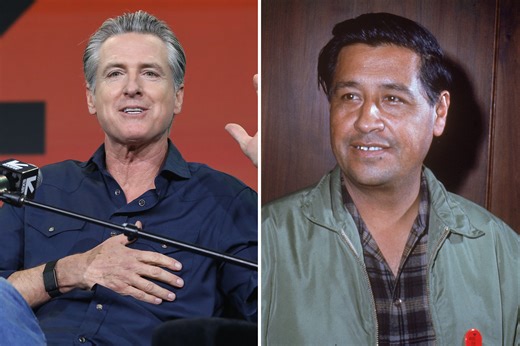 Gavin Newsom bizarrely boasts about Cesar Chavez tributes in his home while deferring to lawmakers on renamings