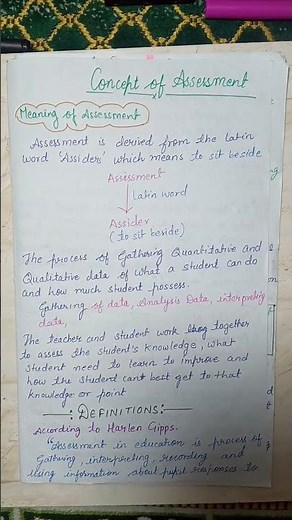 #assessment Meaning ,Concept | Assessment definition | B.Ed/M.ed Teacher's Journey | #shortvideos