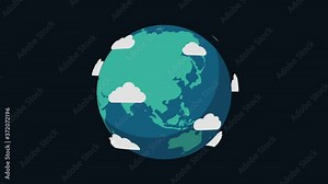 Spinning Earth. Animation of planet Earth. animation with optional luma matte. Alpha Luma Matte included. 4k video