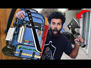We Built DIY ZOMBIE APOCALYPSE SURVIVAL Bags Using Only Things From Dollar Tree!! ($50 CHALLENGE!!)