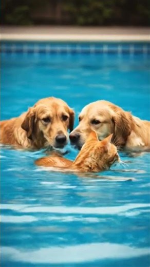 Cats + Dogs Splashing Fun in a Pool 🐱💦🐶 #PetPoolParty