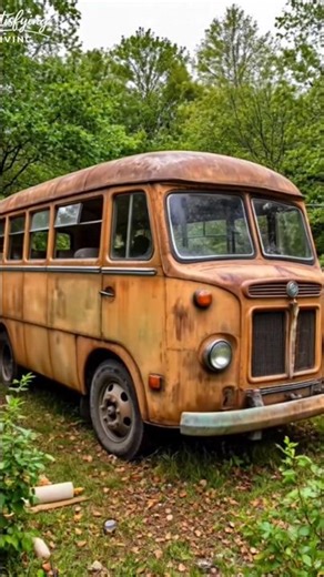 Abandoned Forest Bus Transformation to Mobile Cafe #shorts