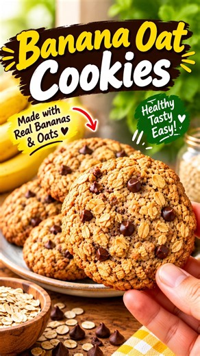 Banana Oat Cookies | Easy, Healthy & Delicious Homemade Cookies! 🍌🍪 #cookies #recipe #easyrecipe