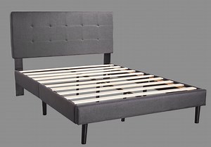 Watch Upholstered Platform Bed Frame/Mattress Foundation/No Box Spring Needed on Amazon Live