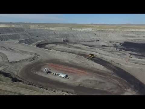 Eagle Butte coal mine Gillette Wyoming aerial video