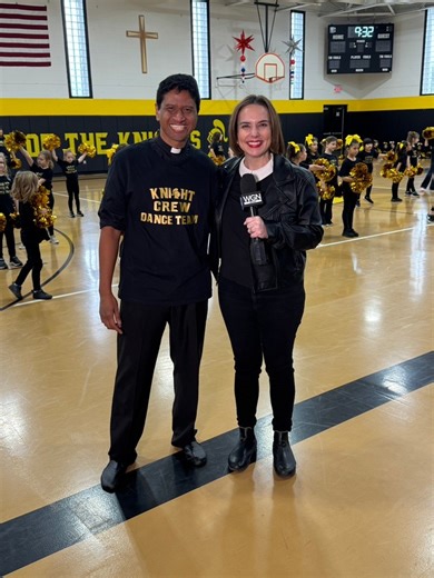 Spent the morning dancing with thee one and only Father Matt Nathan, Pastor @st.piusxlombard_school The Catholic Priest will not miss an opportunity to dance. He even has a dance coach. #anabelaval #aroundtown #dance #priest #dancing | Ana Belaval