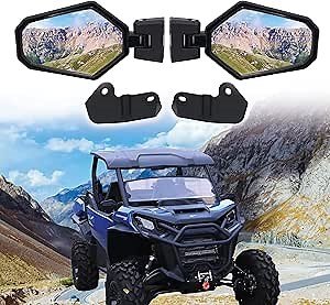 Adjustable Folding Rear View Side Mirrors Compatible with Can-Am Maverick Trail Sport Commander 2018-2022 Accessories(2pcs 715003639)