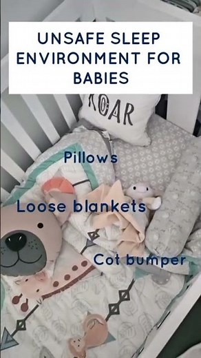 Can you spot the unsafe items in the cot?