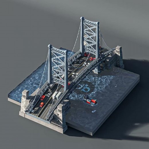 Ben Franklin Bridge | Philly 3D Virtual Environment Series | Designblendz