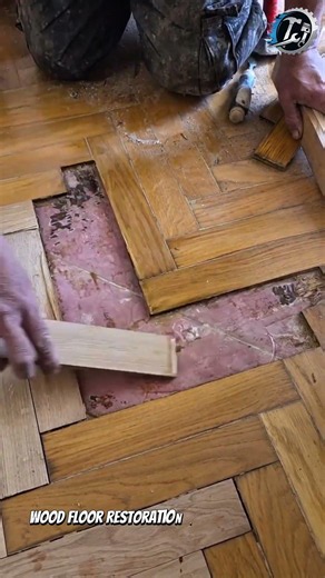 Parquet Floor Repair Process Begins 🪵🔧#Flooring #HomeRenovation #DIY