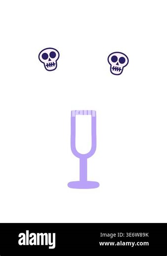 spinning skulls animation of champagne flute symbol icon Stock Video Footage - Alamy
