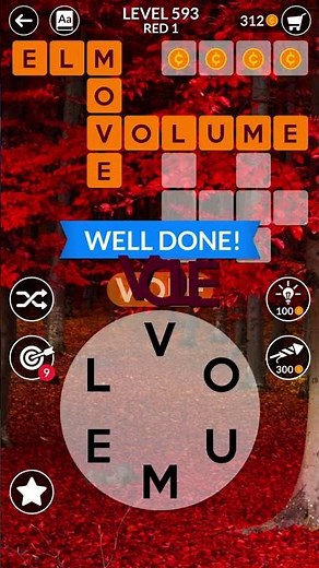 Wordscapes Level 593, Red 1 Autumn Answers