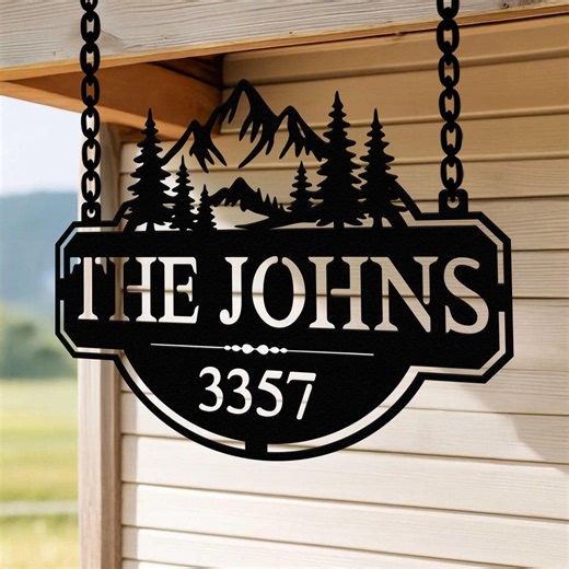 Personalized Metal Sign – Custom Family Name and Address for Home, Cabin Decor - Etsy
