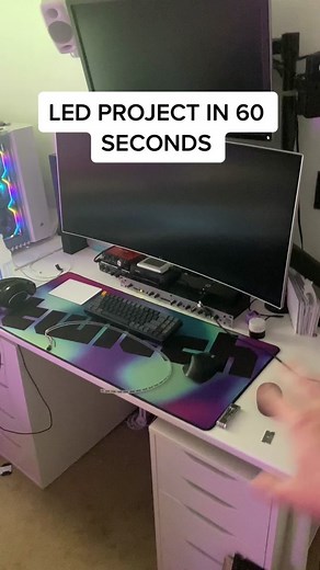 DIY Custom Under Monitor Lighting Project with LED in 60 Seconds