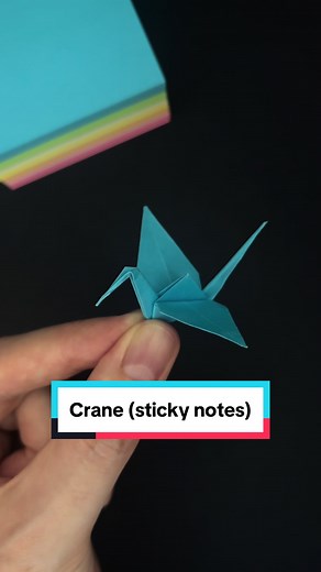 Replying to @🐀Rat🐀 How to make sticky note origami crane #origami #origamitutorial #papercrane #owlrigami
