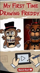 ✏️😱 Drawing Freddy Fazbear FIRST TIME! Epic Fail or Win? #FNAFArt