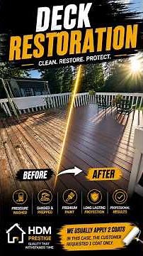 Deck Restoration #diy #DeckRestoration #DeckPainting #PressureWashing #BeforeAndAfter