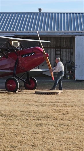 1927 Waco Biplane Hand Propping