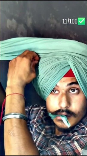 Day 11/100: Tying a Royal Sage Green Turban #shorts