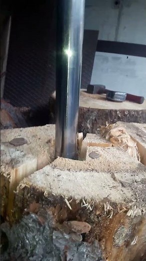 Powerful Hydraulic Log Splitter (Homemade Build) #shorts