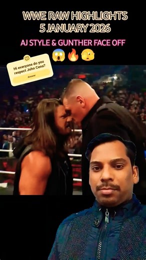 AJ Styles & Gunther INTENSE Face Off | WWE Raw Jan 5, 2026 😱🔥😎 #wweshorts #shortsfeed #wrestling