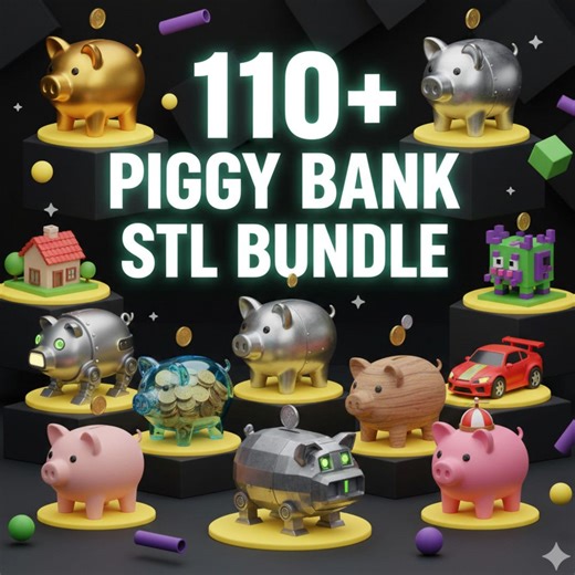 110+ Piggy Bank STL Bundle, Pig Piggy Bank, Money Box, D Print Coin Bank Files Digital Download, Money Box Models - Etsy UK