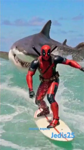 Deadpool contra tiburón. Deadpool vs. Jaws. #shortvideo