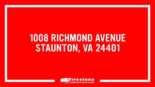 Great news, Staunton! A new Firestone Complete Auto Care has opened at 1008 Richmond Avenue, and we’re ready to provide the trusted service you need. Whether it's routine maintenance or repairs, we’re here to keep you on the road. Book your appointment today! | Firestone Complete Auto Care | Facebook