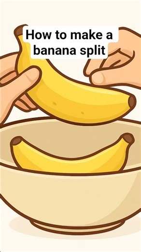 how to make banana split animal! here's your beautiful 𝚋𝚊𝚗𝚊𝚗𝚊!😘 𝚜𝚙𝚕𝚒𝚝𝚜!✨ #recipe #cupnoodles