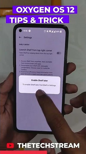 ONEPLUS SHELF SWIPE RIGHT | Oxygen OS 12 Tips & Tricks #shorts | TheTechStream