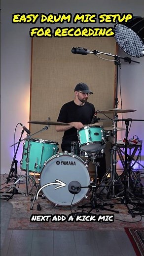 Easy Drum Mic Setup #drums #audioengineer #musicproduction #recordingstudio #recording ‪@Ribbonmics‬