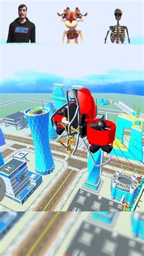 Skeleton vs MrBeast vs Goat: Super Jetpack Challenge! 😱 Who Survived?