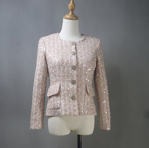 Pink Sequinned Tweed Jacket: Custom Plus Size Formal Wear - Etsy