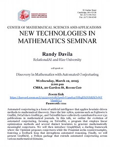 Discovery in Mathematics with Automated Conjecturing - CMSA