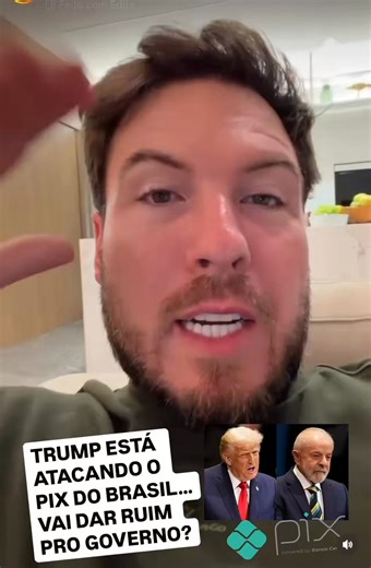 Thiago Nigro do Grupo Primo Rico “O governo de Trump soltou um relatório criticando o PIX, criticou tb as taxas das blusinhas do governo federal, eles criticaram a rua 25 de março como centro da pirataria, reclamaram das nossas tarifas de importação e atacaram o projeto de lei brasileiro que regulariza as big techs..”