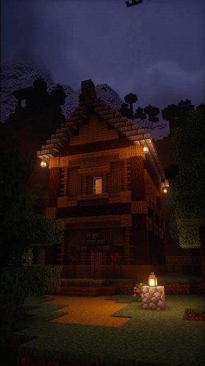 🌲 Cozy Spruce Starter House in Minecraft | Simple Survival Base Build Inspiration