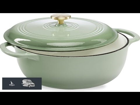 Best Choice Products 6 Quart Enamel Cast Iron Round Dutch Oven Family Style