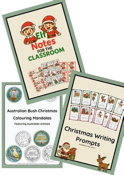 Elf Christmas Teaching Bundle | Colouring Mandalas, Elf Notes & Writing Prompts