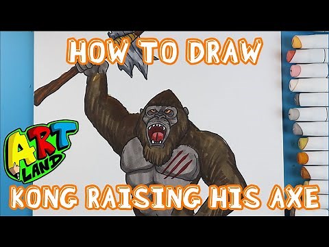How to Draw KONG RAISING HIS AXE!!!