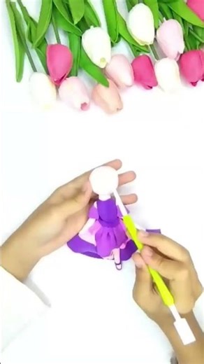 Cute Clay Girl Art 🌸✨ | Polymer Clay Doll Tutorial Shorts #airclay