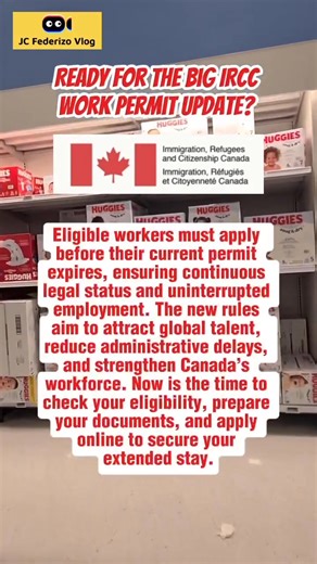 4.1K views · 18 reactions | Ready for the Big IRCC Work Permit Update? ✨ #IRCCUpdate #WorkPermitExtension #CanadaJobs | JC Federizo Vlog | Facebook
