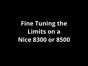 Fine Tuning the Limits on a Nice Apollo 8300 or 8500