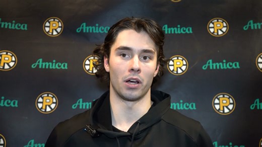 Defenseman Frederic Brunet on tying the franchise record with 12 straight wins: "Such a special group. We do such a good job working together. I think night in and night out, sometimes it doesn't go our way and we never give up. We're always confident." #AHLBruins | Amica Insurance | Providence Bruins