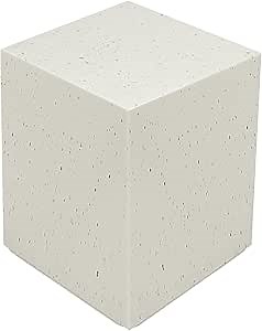 Modern Concrete Square Side Table, Garden and Patio Outdoor Accent Table, Living Room End Table, Bedroom Bedside Table, Pool Coffee Decorative (White)