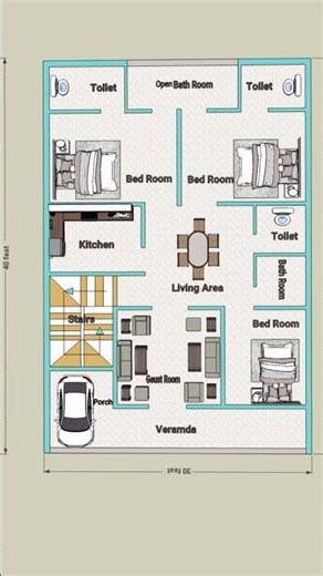 40×30 Sqft Home Plan Home Design#Home Design In 3d Ghar ka Naksha2d #homedesignin3d#HomeContraction