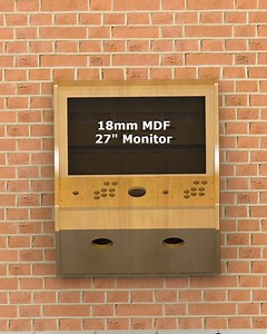 Conception numérique de borne d'arcade | 2 joueurs | Plans du meuble mural pour écran 27" 18 mm - Etsy France