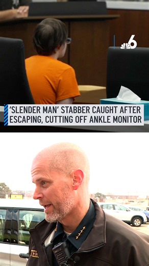 The woman convicted of brutally stabbing her sixth-grade classmate to please the fictional horror character "Slender Man" was apprehended in Illinois after having left her Wisconsin group home, officials said. #SlenderMan #Wisconsin #Illinois #BreakingNews | NBC 6