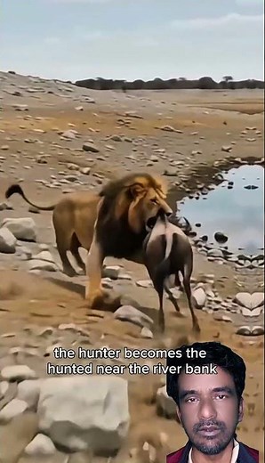 Lion Attacks Wildly – Then Crocodile Throws Him Into Water (15 sec)