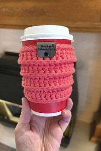 Coral Crochet Coffee Cozy | Handmade Drink Sleeve Gift for Her - Etsy Canada