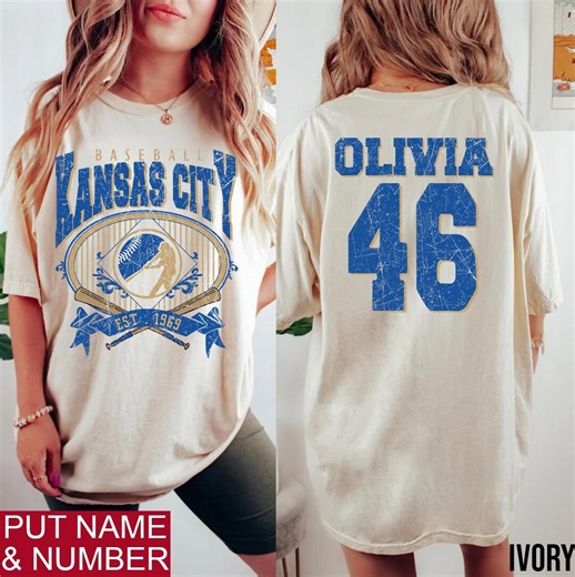 Kansas City Baseball Shirt - Retro KC Crown Town Comfort Colors Tee - 816 Area Code Sports Fan Gift - Blue and Gold KC Tshirt | TC740 - Etsy